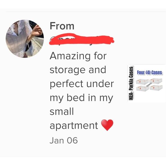 IKEA PÄRKLA - Set of Four (4) IKEA Roomy Sturdy Storage Reusables Case Tote - Picture 4 of 15